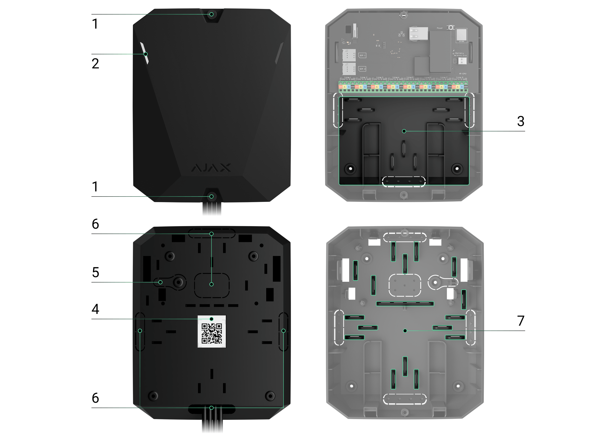 Ajax: original model illustrations. Number explanation and assembly details can be found in the manual.