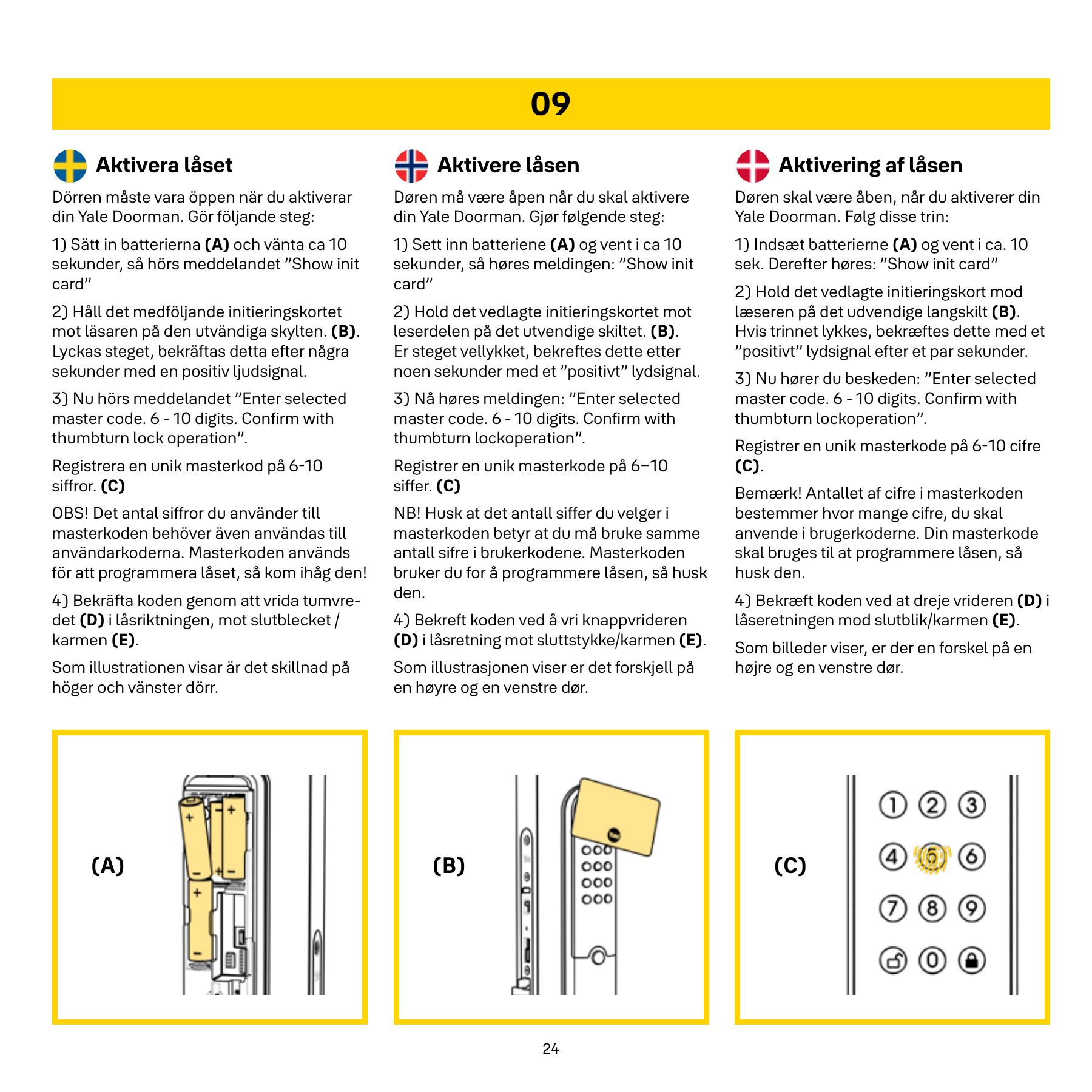 Activate a new, standalone lock – original drawing from Yale
